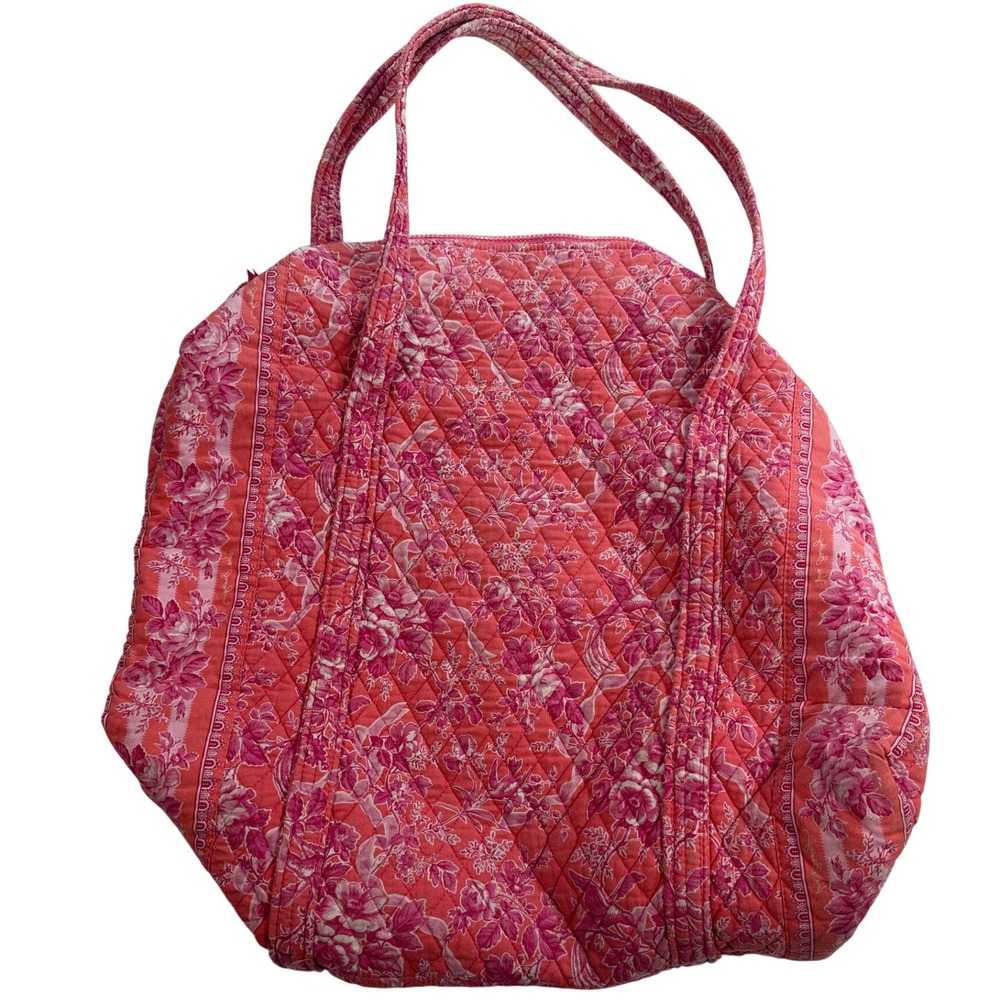 Vera Bradley Miller Bag Hope Toile XL Retired 2006 Pink Floral Quilted Tote